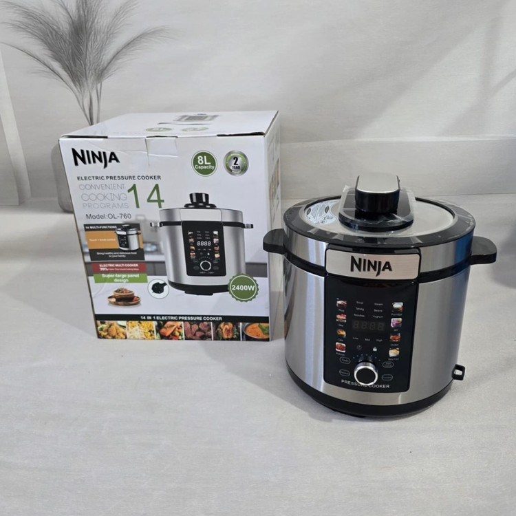زودپز و پلوپز برقی نینجا مدل OL760 ظرفیت ۸ لیتر استیل