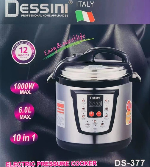 پلوپز چند کاره دسینی مدل DS-377 ظرفیت ۶ لیتر با بدنه استیل ضد زنگ